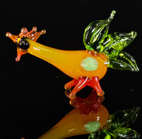 Rooster Figurine, Mini Glass Murano Quality Lampworking Glass Figurine, Hand Made In Ukraine, A Great Addition To Your Collection