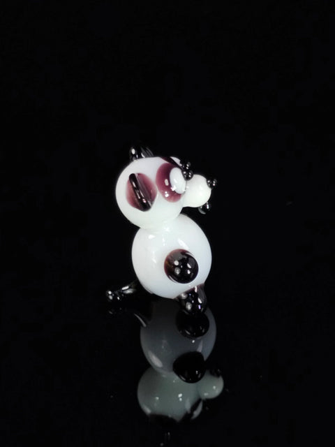 Panda Figurine, Mini Glass Murano Quality Lampworking Glass Figurine, Hand Made In Ukraine, A Great Addition To Your Collection