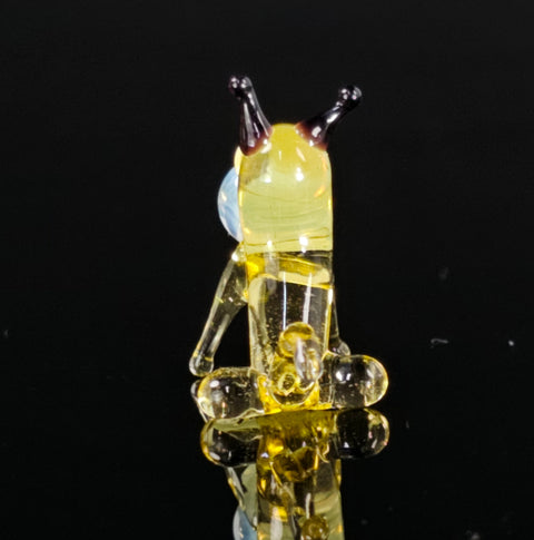 Amber Dog Figurine, Mini Glass Murano Quality Lampworking Glass Figurine, Hand Made In Ukraine, A Great Addition To Your Collection