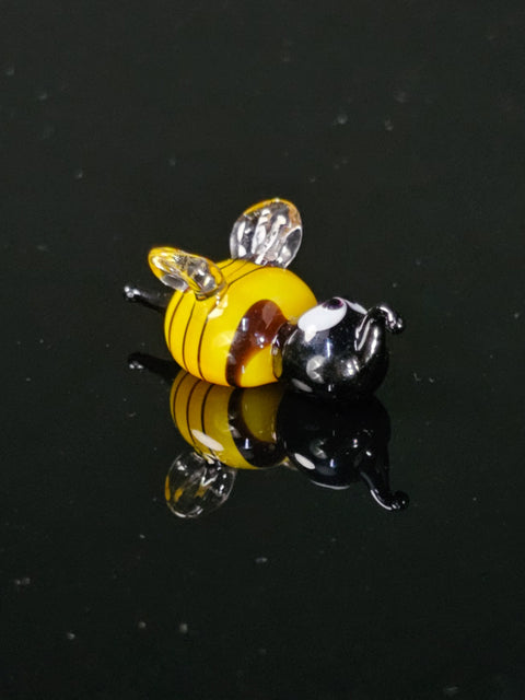 Bee Figurine, Mini Glass Murano Quality Lampworking Glass Figurine, Hand Made In Ukraine, A Great Addition To Your Collection