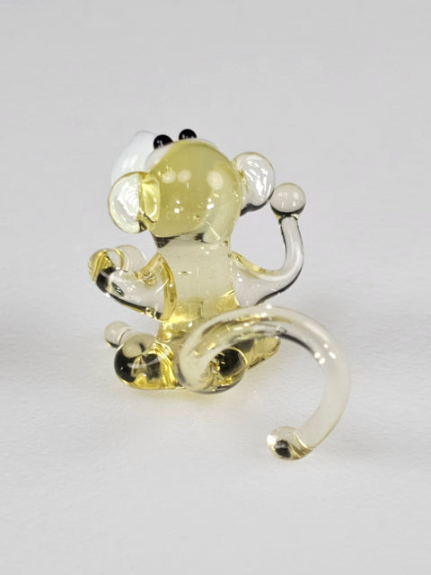 Amber Monkey Figurine, Mini Glass Murano Quality Lampworking Glass Figurine, Hand Made In Ukraine, A Great Addition To Your Collection