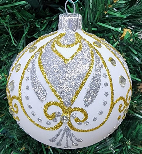 Silver Glass Ball Ornament