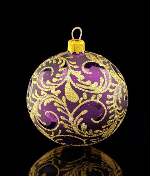 Purple Blown Glass Ornament - Handcrafted - Hand Made - Modern Design