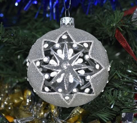 Frosted Glass Ball Ornament