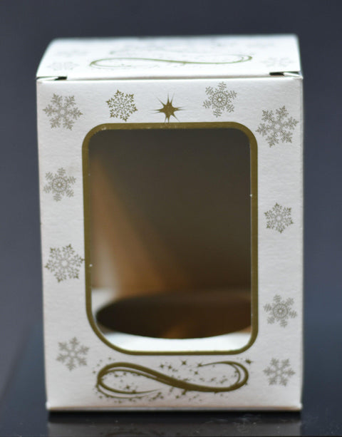Frosted Blown Glass Ornament - Handcrafted - White Church Design