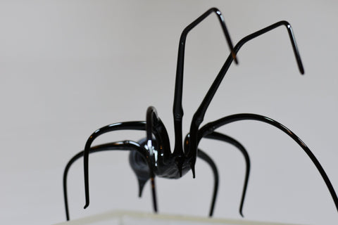 Glass Black Widow Spider Figurine, Collectible Glass Spider, Murano Quality Gift At A Fraction Of The Price, Handcrafted In Ukraine
