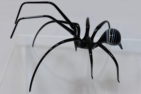 Glass Black Widow Spider Figurine, Handmade Murano Quality Design - Large