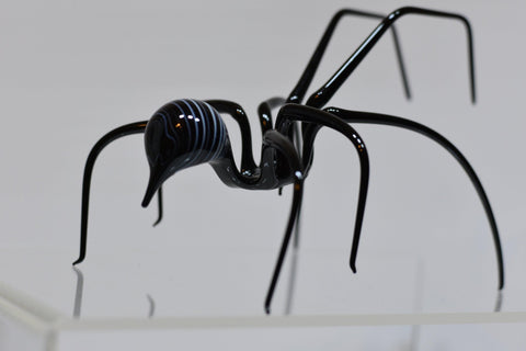 Glass Black Widow Spider Figurine, Handmade Murano Quality Design - Large