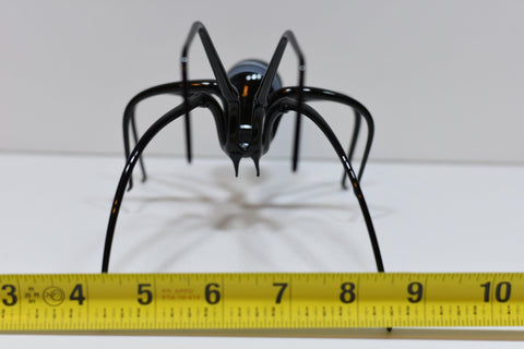 Glass Black Widow Spider Figurine, Handmade Murano Quality Design - Large