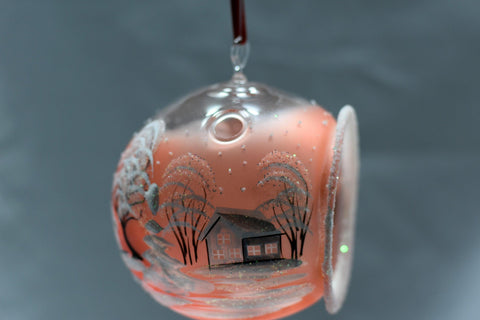 Orange Glass Terrarium Candle Holder - White Cabins