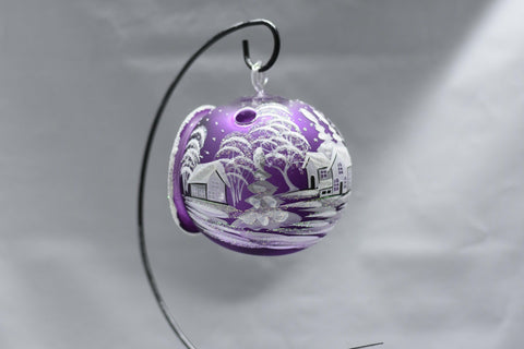 Purple Glass Terrarium Candle Holder  - White Cabins