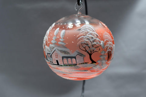 Orange Glass Terrarium Candle Holder - White Cabins
