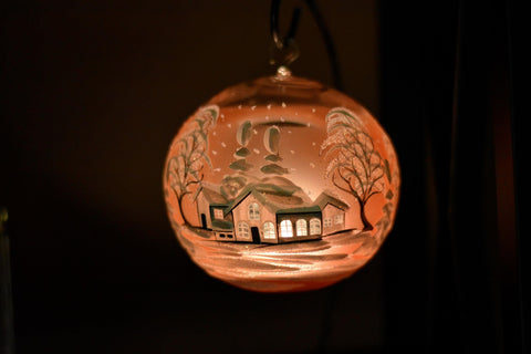 Orange Glass Terrarium Candle Holder - White Cabins