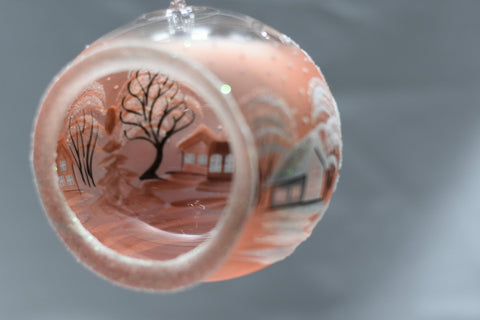 Orange Glass Terrarium Candle Holder - White Cabins