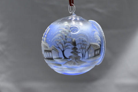 Light Blue Glass Terrarium Candle Holder, Hand Crafted in Ukraine, White Cabin Winter Wonderland, Wonderful Year Round