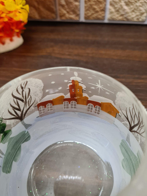 Frosted Glass Candle Holder - Brown Cathedral - Multiple Sizes