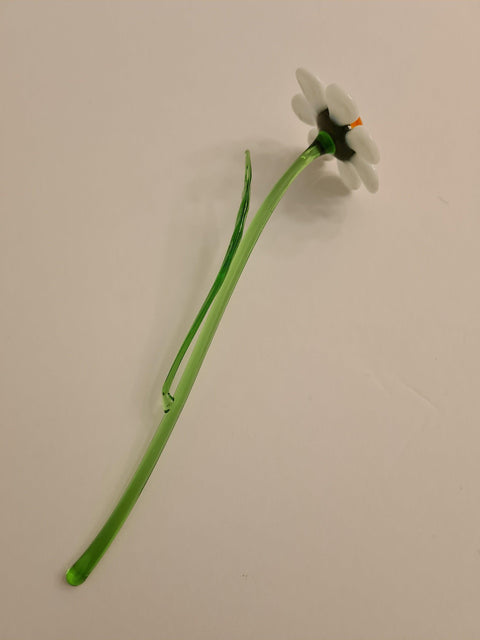 White Glass Daisy - Handcrafted Short Stem Flower