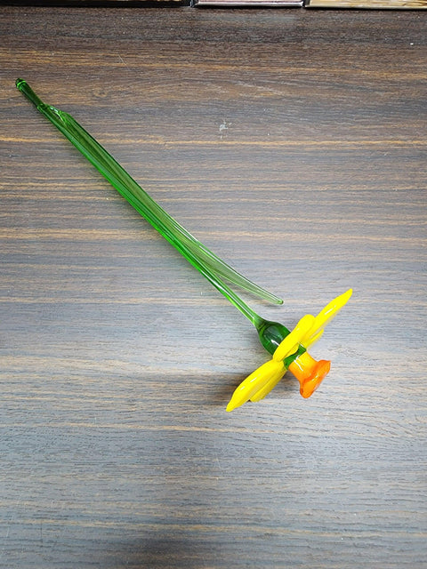 Yellow Glass Daffodil - Handcrafted Long Stem Flower