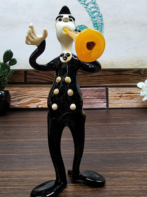 Glass Musician With Clarinet Figurine, Collectible Glass Musician, Murano Quality Gift At A Fraction Of The Price, Handcrafted In Ukraine