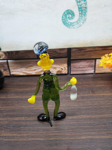 Glass Soldier With Bottle Figurine, Handmade Murano Quality Design - Large