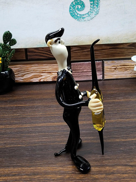 Glass Musician With Cello Figurine, Collectible Glass Musician, Murano Quality Gift At A Fraction Of The Price, Handcrafted In Ukraine