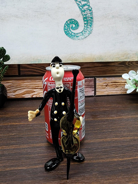 Glass Musician With Cello Figurine, Collectible Glass Musician, Murano Quality Gift At A Fraction Of The Price, Handcrafted In Ukraine