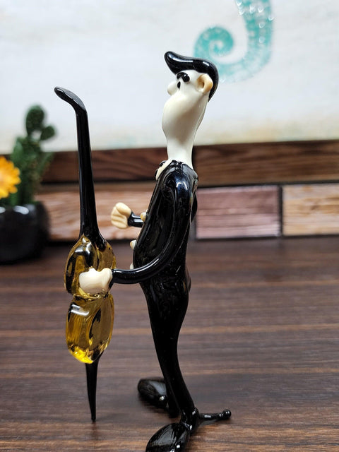 Glass Musician With Cello Figurine, Collectible Glass Musician, Murano Quality Gift At A Fraction Of The Price, Handcrafted In Ukraine