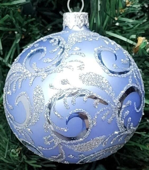 Light Blue Glass Ball Ornament