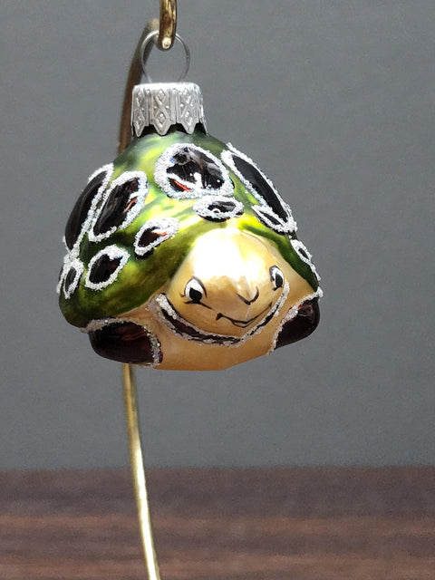 Hand Decorated Glass Keepsake Ornament - Charming Turtle/Tortoise Design