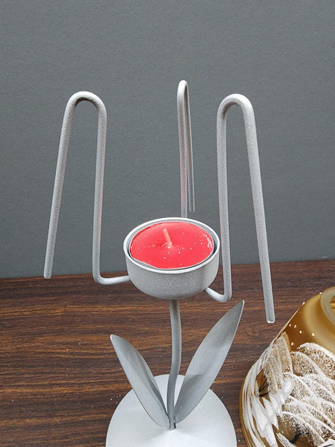 Yellow Glass Lamp Candle Holder - White Cabins