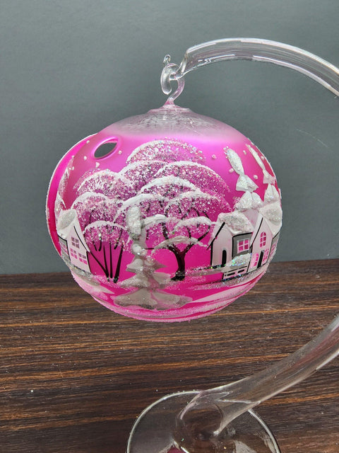 Pink Glass Terrarium Candle Holder - White Cabins