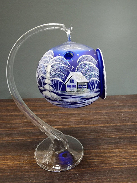 Blue Terrarium Glass Candle Holder