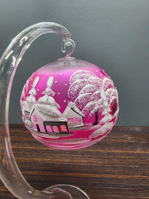 Pink Glass Terrarium Candle Holder - White Cabins