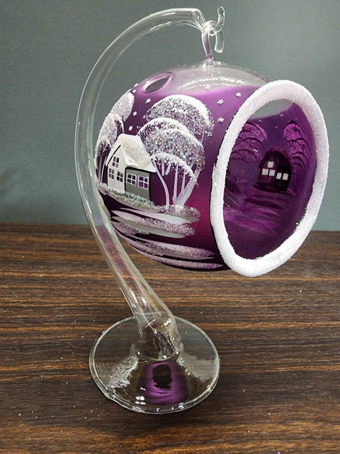 Purple Terrarium Glass Candle Holder