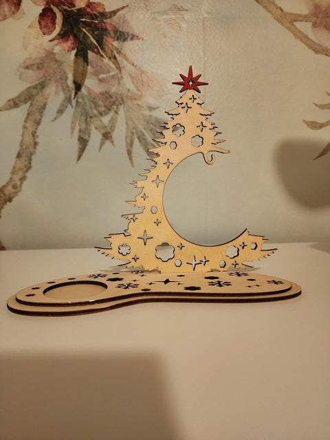 Ornament & Candle Holder Combo - Red Cardinal In A Tree