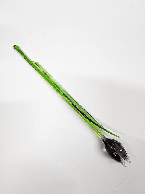 Purple Glass Tulip - Handcrafted Long Stem Flower