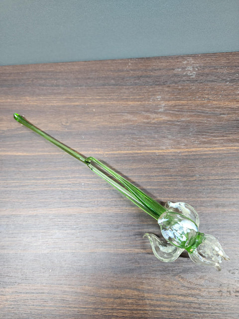 Clear Glass Iris - Handcrafted Long Stem Flower