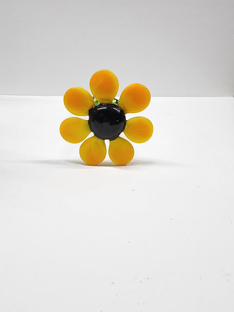 Black Eyed Susan, Handcrafted Glass Flower, Hand Made In Ukraine Using Murano Quality Glass, Great Gift For Flower Lovers, 6 Inch Black Eyed Susan
