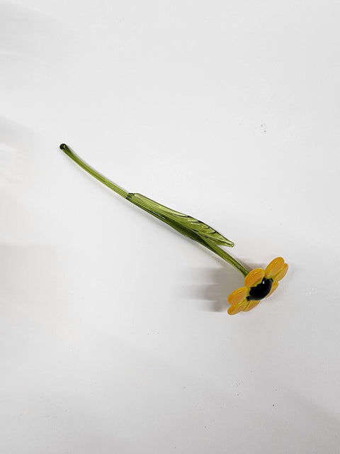 Black Eyed Susan, Handcrafted Glass Flower, Hand Made In Ukraine Using Murano Quality Glass, Great Gift For Flower Lovers, 6 Inch Black Eyed Susan