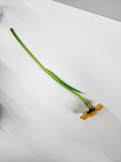 Black Eye Susan, Handcrafted Glass Flower, Hand Made In Ukraine Using Murano Quality Glass, Great Gift For Flower Lovers, 12 Inch Black Eyed Susan