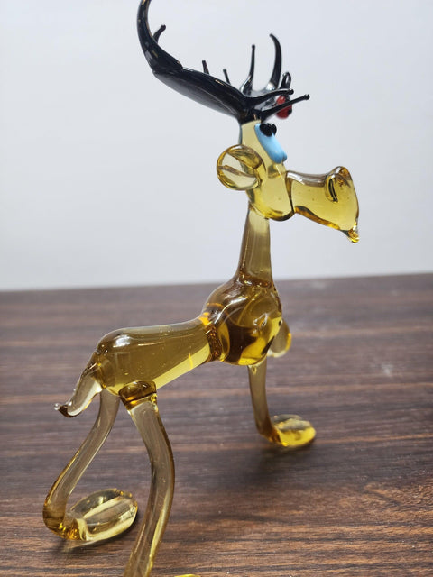Glass Standing Moose Figurine, Collectible Glass Moose, Murano Quality Gift At A Fraction Of The Price, Handcrafted In Ukraine