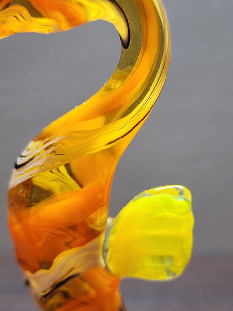 Naturally Colored Glass Figurine - Handcrafted - Seahorse Design