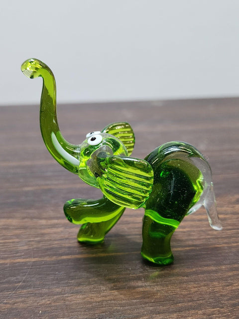 Naturally Colored Glass Figurine - Handcrafted - Elephant Design