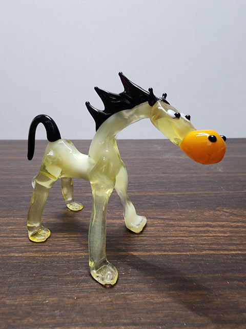 Naturally Colored Glass Figurine - Handcrafted - Horse Design