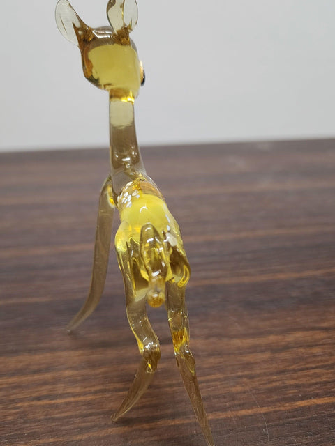 Naturally Colored Glass Figurine - Handcrafted - Deer Design