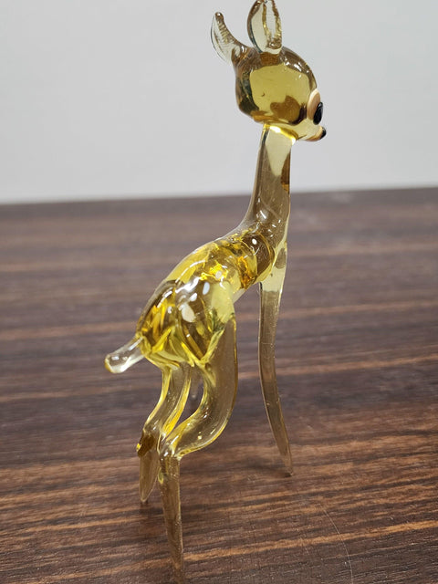 Naturally Colored Glass Figurine - Handcrafted - Deer Design