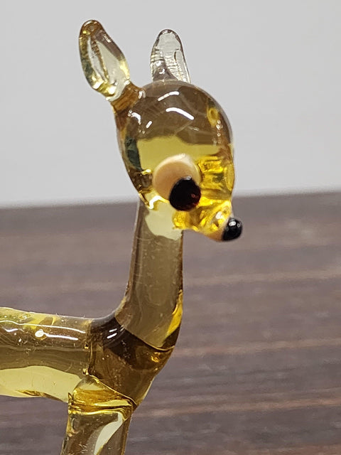 Naturally Colored Glass Figurine - Handcrafted - Deer Design