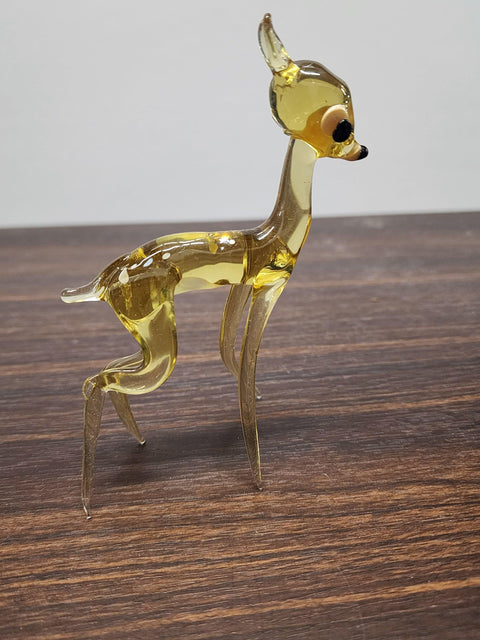 Naturally Colored Glass Figurine - Handcrafted - Deer Design