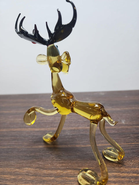 Glass Standing Moose Figurine, Collectible Glass Moose, Murano Quality Gift At A Fraction Of The Price, Handcrafted In Ukraine