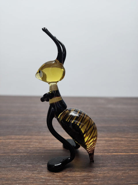 Naturally Colored Glass Figurine - Handcrafted - Standing Bee Design